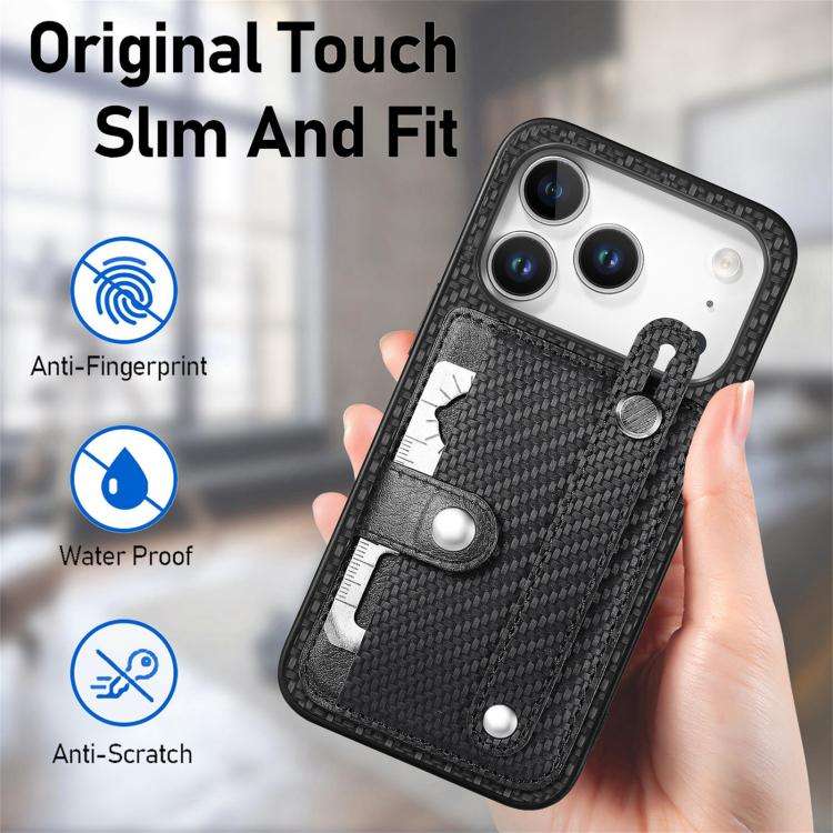 Wristband Kickstand Card Wallet Back Phone Case with Tool Knife, For iPhone 17 Pro Max, For iPhon...