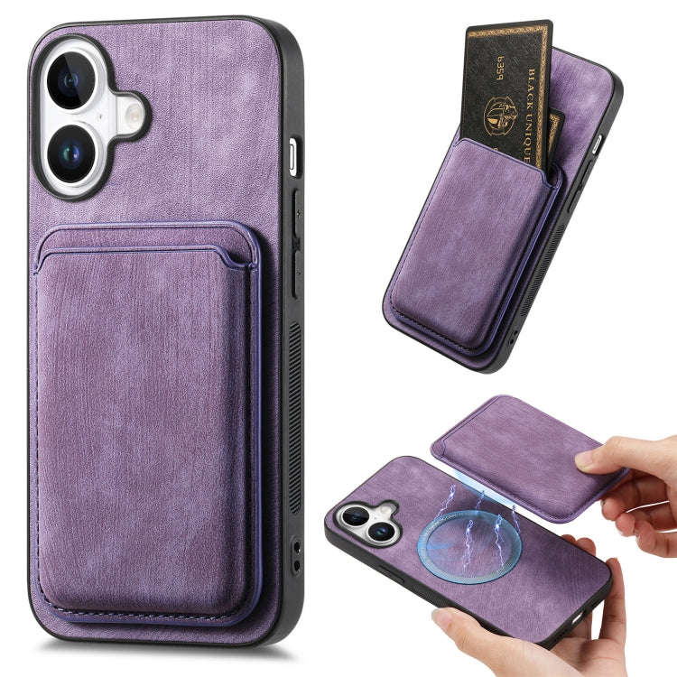 Retro Leather Card Bag Magnetic Phone Case, For iPhone 17e / 16e, For iPhone 17 Pro Max, For iPho...