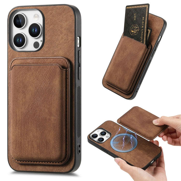 Retro Leather Card Bag Magnetic Phone Case, For iPhone 17e / 16e, For iPhone 17 Pro Max, For iPho...