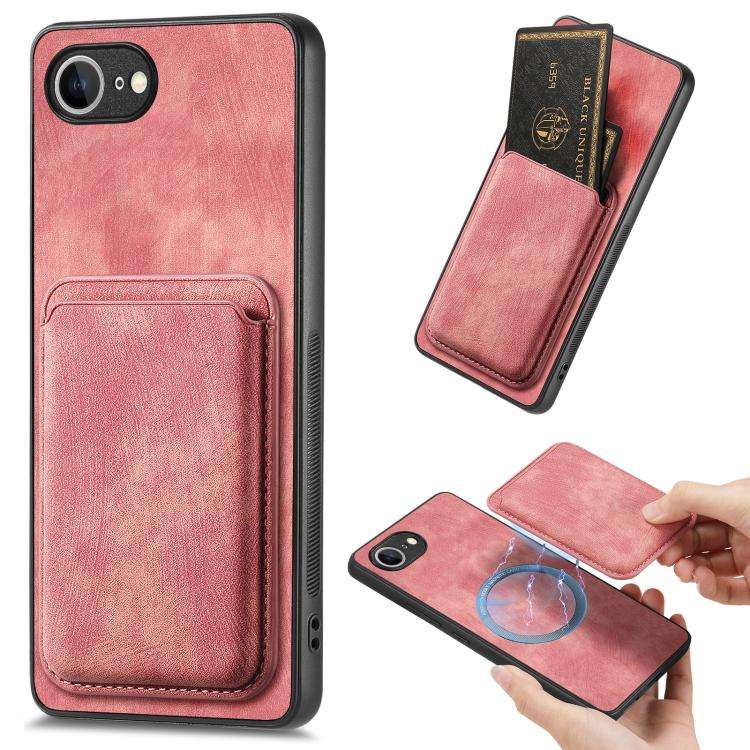Retro Leather Card Bag Magnetic Phone Case, For iPhone 17e / 16e, For iPhone 17 Pro Max, For iPho...