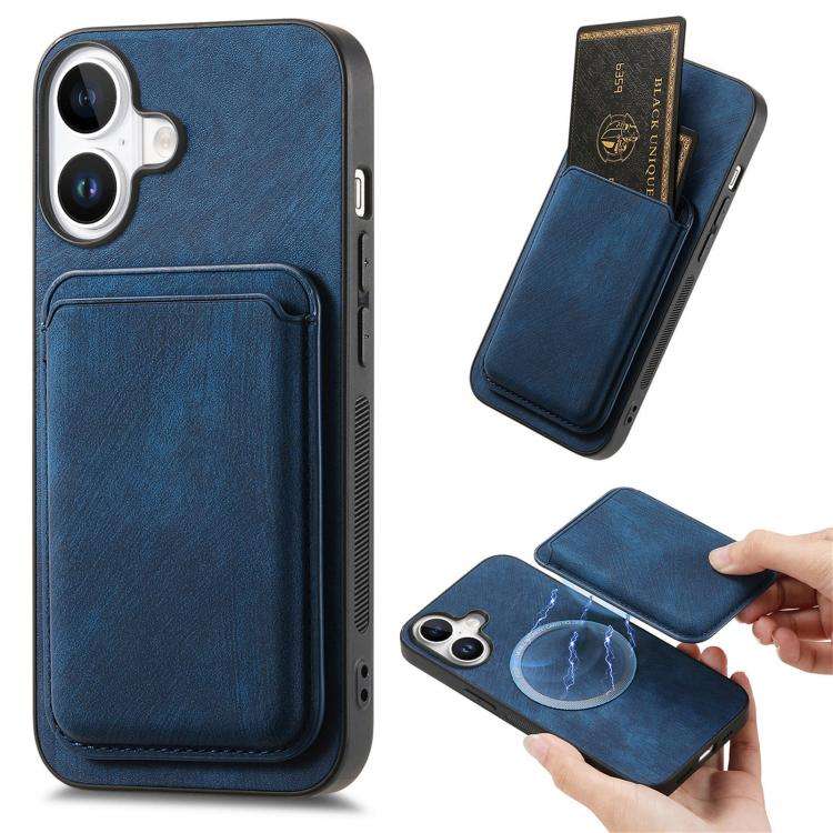 Retro Leather Card Bag Magnetic Phone Case, For iPhone 17e / 16e, For iPhone 17 Pro Max, For iPho...