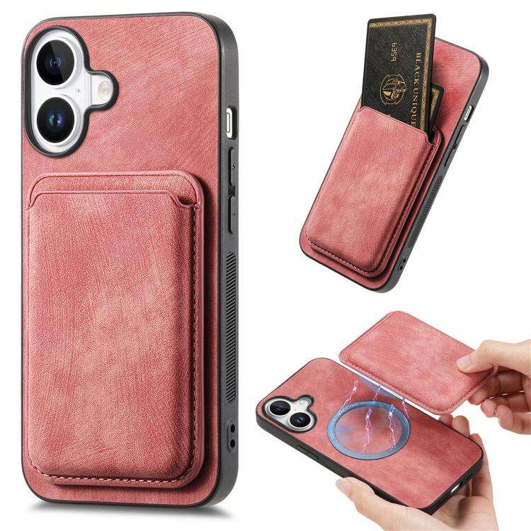 Retro Leather Card Bag Magnetic Phone Case, For iPhone 17e / 16e, For iPhone 17 Pro Max, For iPho...