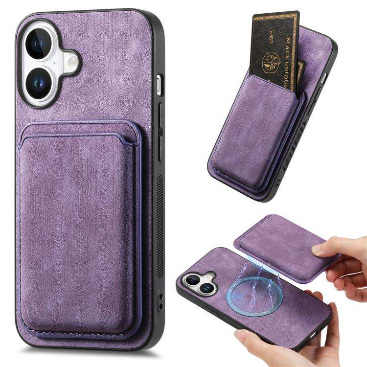 Retro Leather Card Bag Magnetic Phone Case, For iPhone 17e / 16e, For iPhone 17 Pro Max, For iPho...