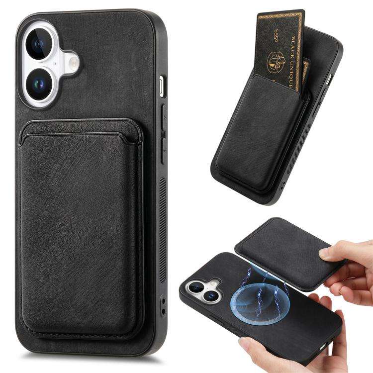 Retro Leather Card Bag Magnetic Phone Case, For iPhone 17e / 16e, For iPhone 17 Pro Max, For iPho...