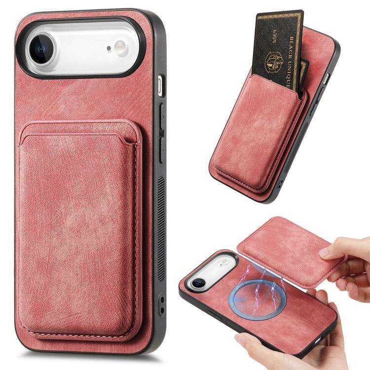Retro Leather Card Bag Magnetic Phone Case, For iPhone 17e / 16e, For iPhone 17 Pro Max, For iPho...