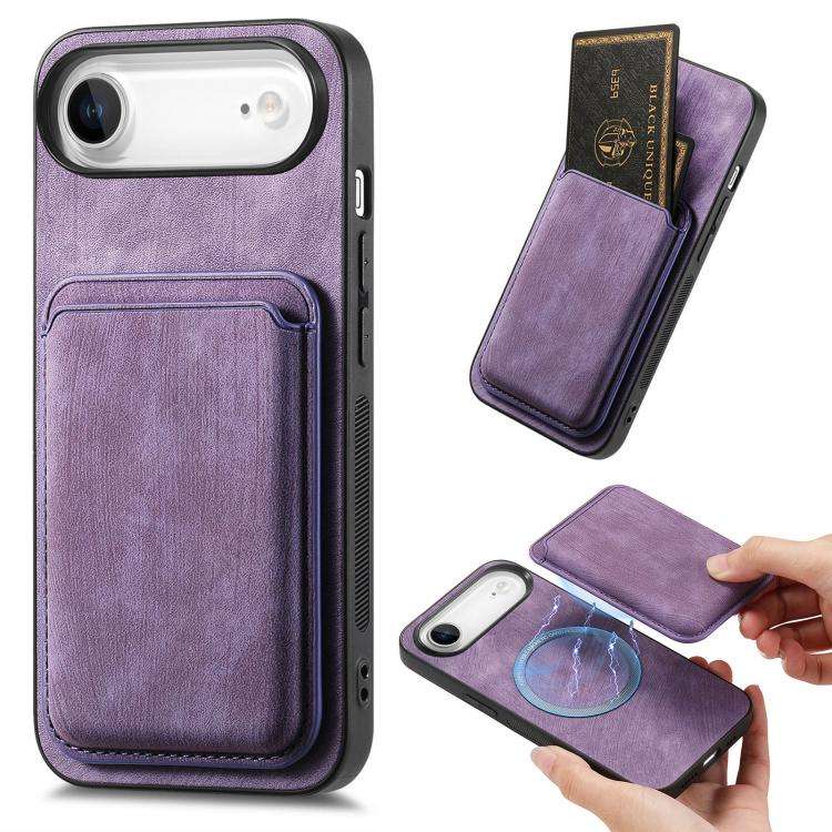 Retro Leather Card Bag Magnetic Phone Case, For iPhone 17e / 16e, For iPhone 17 Pro Max, For iPho...