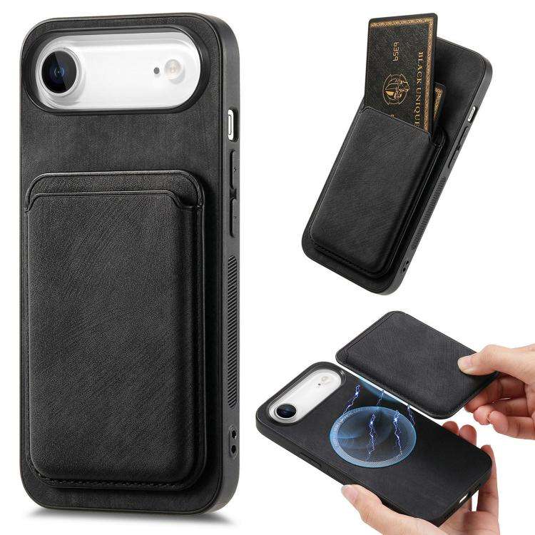 Retro Leather Card Bag Magnetic Phone Case, For iPhone 17e / 16e, For iPhone 17 Pro Max, For iPho...