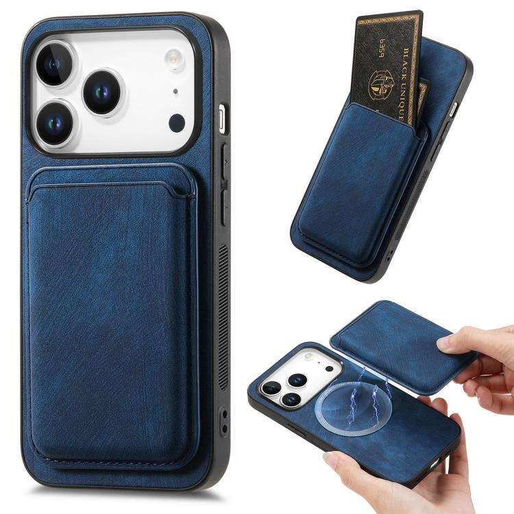 Retro Leather Card Bag Magnetic Phone Case, For iPhone 17e / 16e, For iPhone 17 Pro Max, For iPho...
