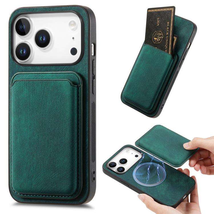 Retro Leather Card Bag Magnetic Phone Case, For iPhone 17e / 16e, For iPhone 17 Pro Max, For iPho...
