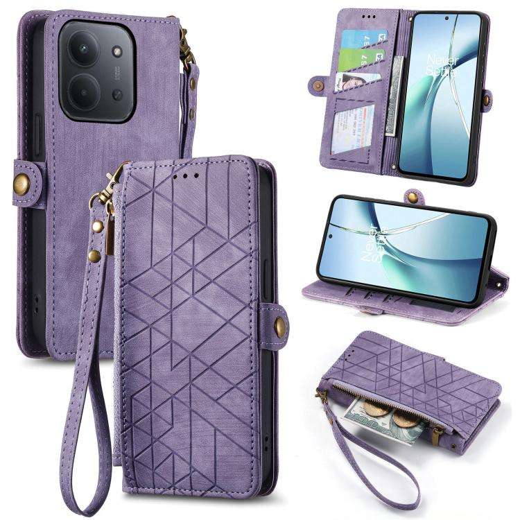 Geometric Zipper Wallet Side Buckle Leather Phone Case, For Xiaomi 17 Pro Max, For Xiaomi 17 Pro,...