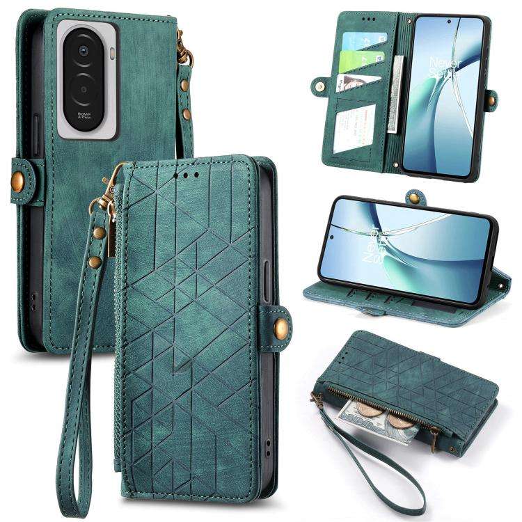 Geometric Zipper Wallet Side Buckle Leather Phone Case, For Xiaomi 17 Pro Max, For Xiaomi 17 Pro,...