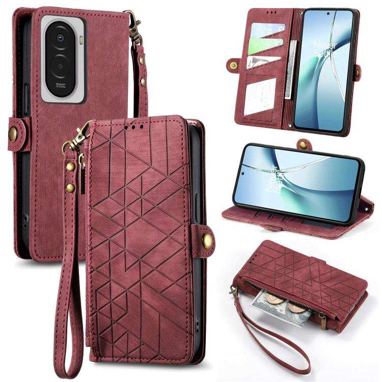 Geometric Zipper Wallet Side Buckle Leather Phone Case, For Xiaomi 17 Pro Max, For Xiaomi 17 Pro,...