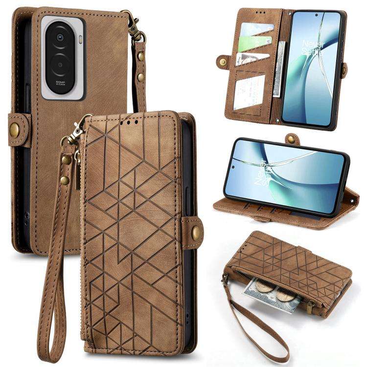 Geometric Zipper Wallet Side Buckle Leather Phone Case, For Xiaomi 17 Pro Max, For Xiaomi 17 Pro,...
