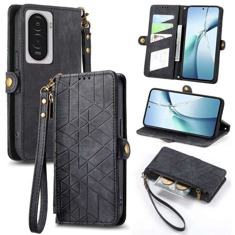 Geometric Zipper Wallet Side Buckle Leather Phone Case, For Xiaomi 17 Pro Max, For Xiaomi 17 Pro,...