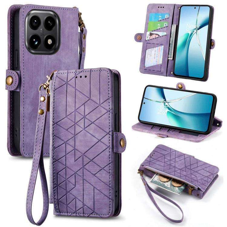 Geometric Zipper Wallet Side Buckle Leather Phone Case, For Xiaomi 17 Pro Max, For Xiaomi 17 Pro,...
