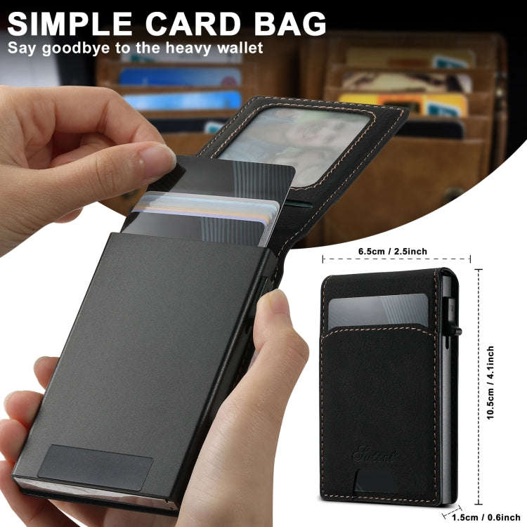 Suteni H19 Litchi Grain 2-in-1 MagSafe Removable Card Box Back Phone Case, For iPhone 12 Pro, For...