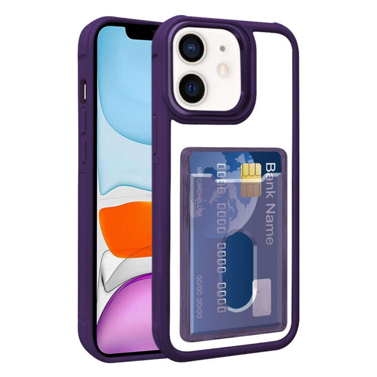 Electroplated Card Bag Acrylic Hybrid TPU Phone Case, For iPhone 12, For iPhone 12 Pro Max, For i...