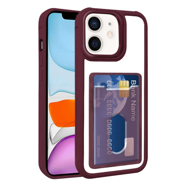 Electroplated Card Bag Acrylic Hybrid TPU Phone Case, For iPhone 12, For iPhone 12 Pro Max, For i...