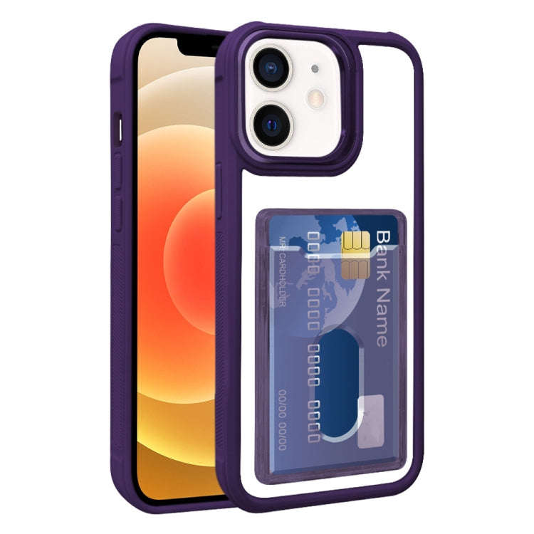 Electroplated Card Bag Acrylic Hybrid TPU Phone Case, For iPhone 12, For iPhone 12 Pro Max, For i...