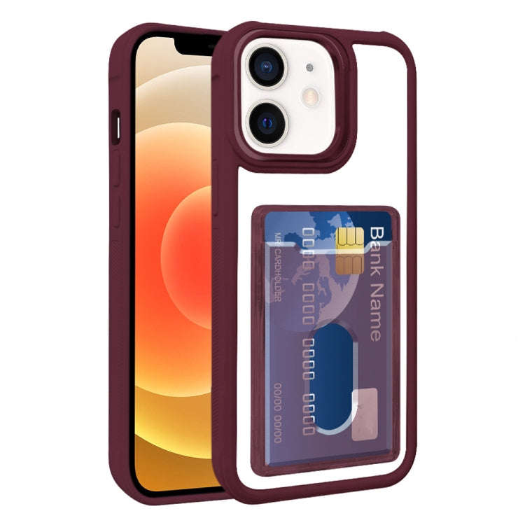 Electroplated Card Bag Acrylic Hybrid TPU Phone Case, For iPhone 12, For iPhone 12 Pro Max, For i...