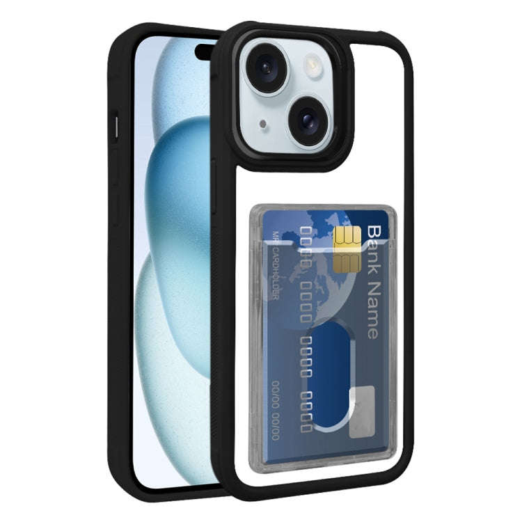 Electroplated Card Bag Acrylic Hybrid TPU Phone Case, For iPhone 16 Pro, For iPhone 16 Plus, For ...