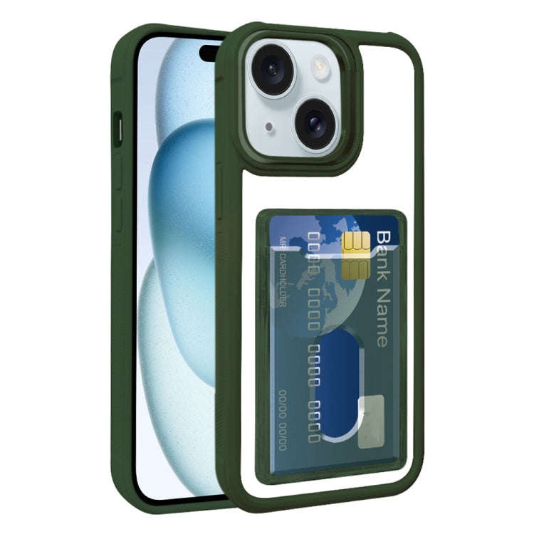 Electroplated Card Bag Acrylic Hybrid TPU Phone Case, For iPhone 16 Pro, For iPhone 16 Plus, For ...