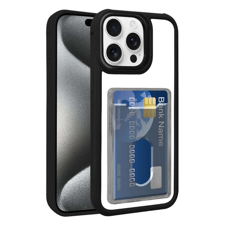 Electroplated Card Bag Acrylic Hybrid TPU Phone Case, For iPhone 16 Pro, For iPhone 16 Plus, For ...