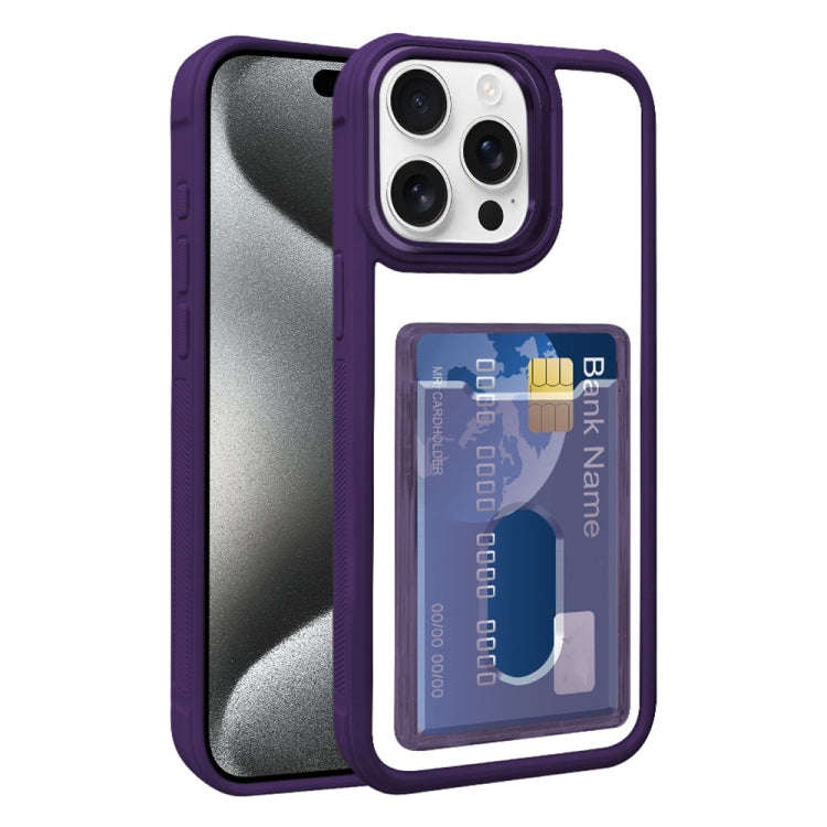 Electroplated Card Bag Acrylic Hybrid TPU Phone Case, For iPhone 16 Pro, For iPhone 16 Plus, For ...