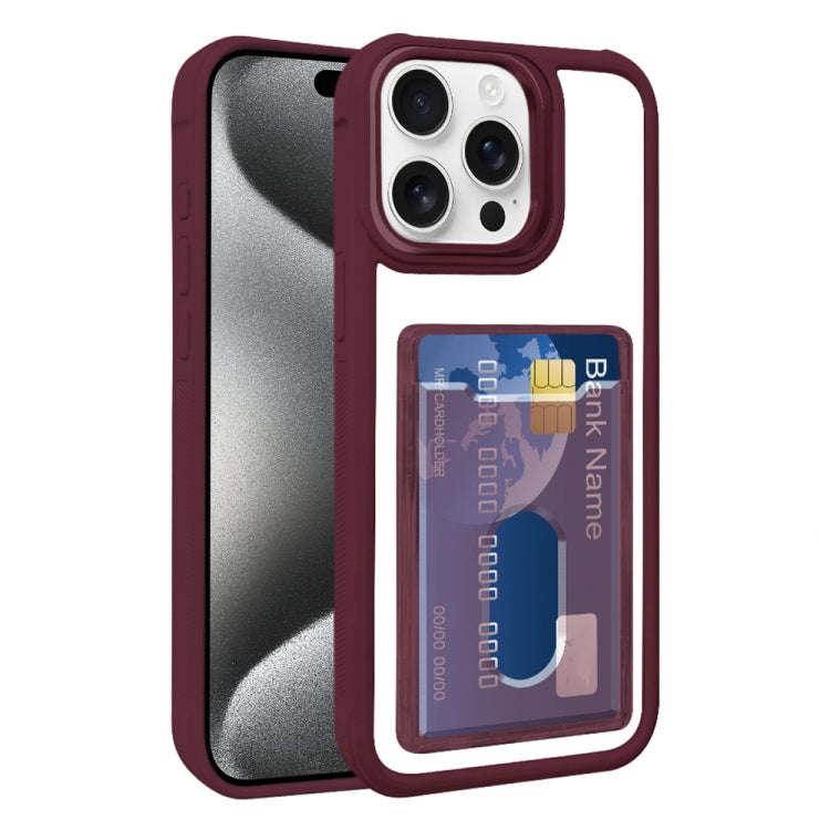 Electroplated Card Bag Acrylic Hybrid TPU Phone Case, For iPhone 16 Pro, For iPhone 16 Plus, For ...