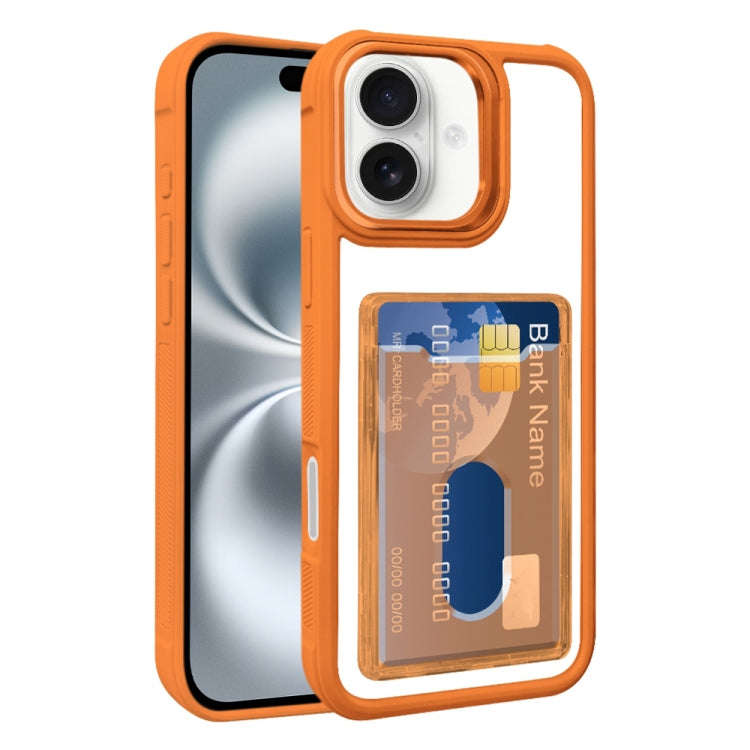 Electroplated Card Bag Acrylic Hybrid TPU Phone Case, For iPhone 16 Pro, For iPhone 16 Plus, For ...