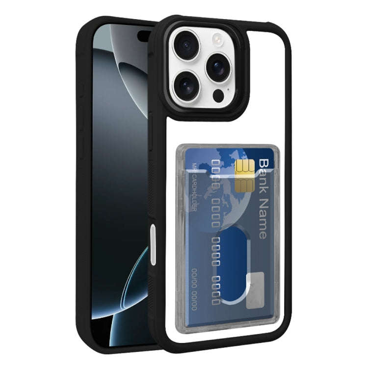Electroplated Card Bag Acrylic Hybrid TPU Phone Case, For iPhone 16 Pro, For iPhone 16 Plus, For ...