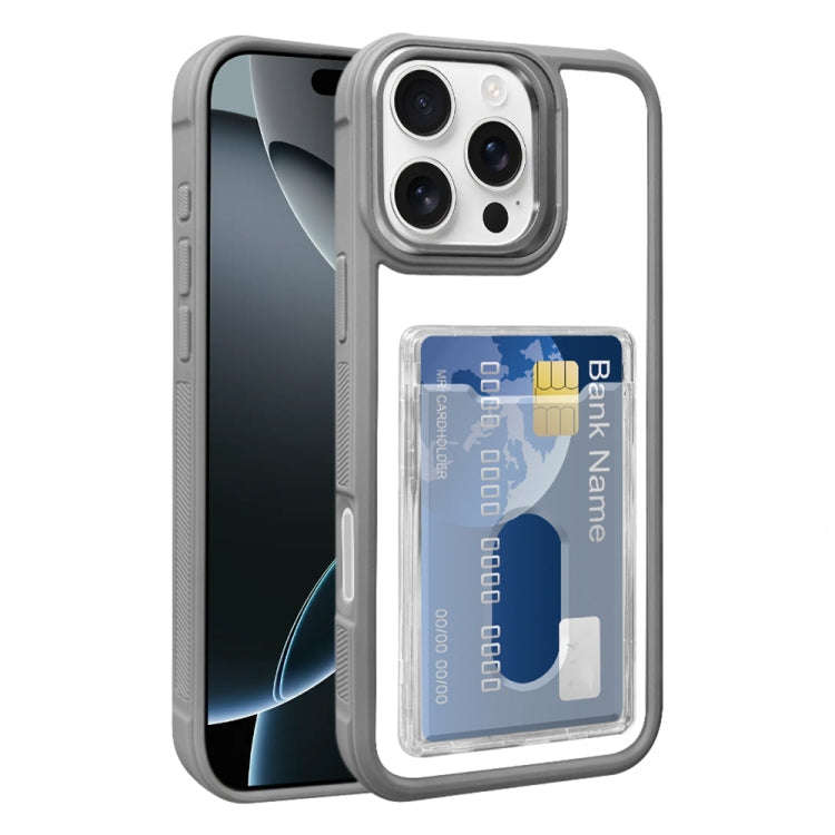 Electroplated Card Bag Acrylic Hybrid TPU Phone Case, For iPhone 18 Pro Max, For iPhone 17 Pro Ma...