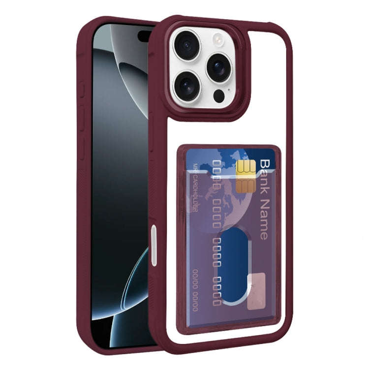 Electroplated Card Bag Acrylic Hybrid TPU Phone Case, For iPhone 18 Pro Max, For iPhone 17 Pro Ma...