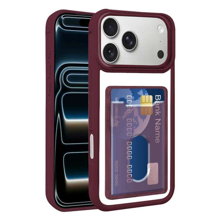 Electroplated Card Bag Acrylic Hybrid TPU Phone Case, For iPhone 18 Pro Max, For iPhone 17 Pro Ma...
