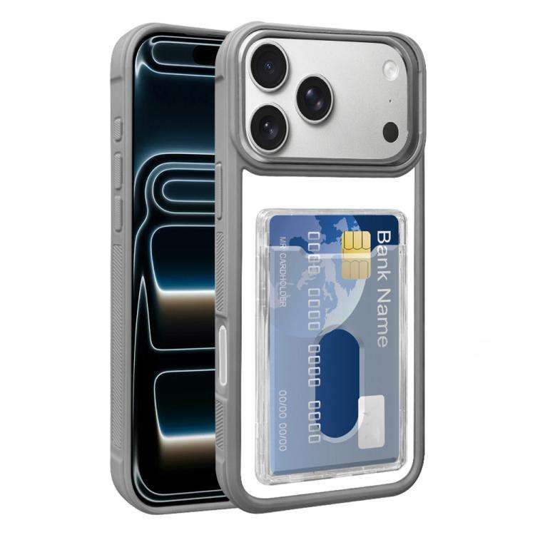 Electroplated Card Bag Acrylic Hybrid TPU Phone Case, For iPhone 18 Pro Max, For iPhone 17 Pro Ma...