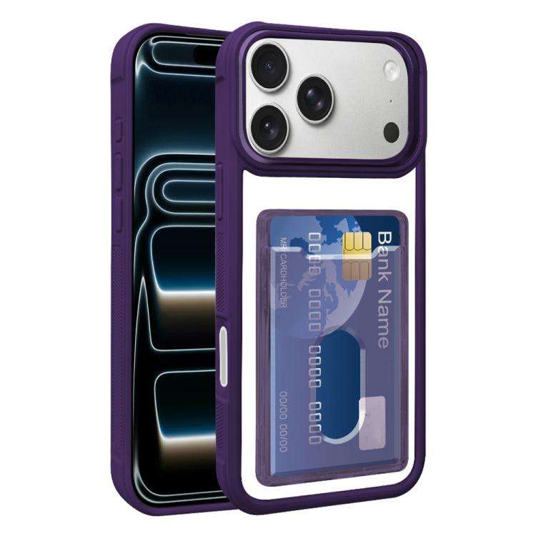 Electroplated Card Bag Acrylic Hybrid TPU Phone Case, For iPhone 18 Pro Max, For iPhone 17 Pro Ma...