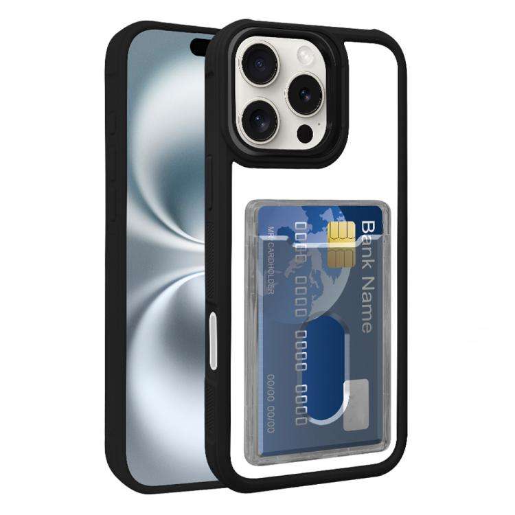 Electroplated Card Bag Acrylic Hybrid TPU Phone Case, For iPhone 17 Pro Max, For iPhone 17 Pro, F...