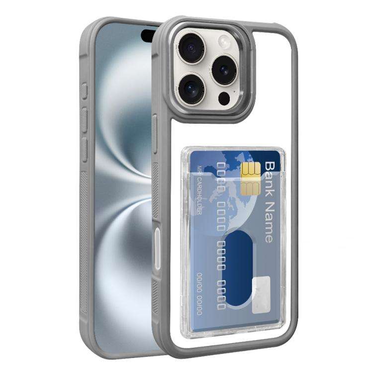 Electroplated Card Bag Acrylic Hybrid TPU Phone Case, For iPhone 17 Pro Max, For iPhone 17 Pro, F...