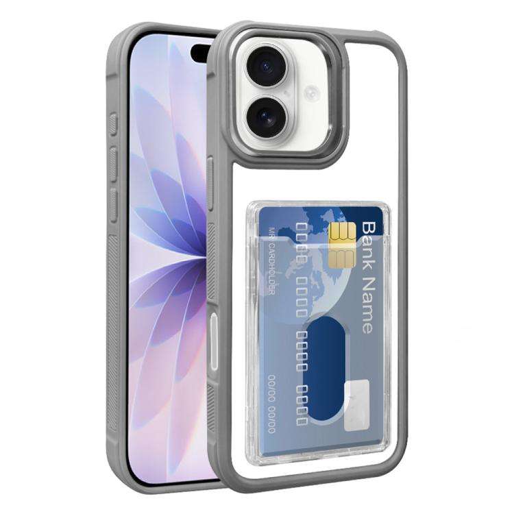 Electroplated Card Bag Acrylic Hybrid TPU Phone Case, For iPhone 18 Pro Max, For iPhone 17 Pro Ma...