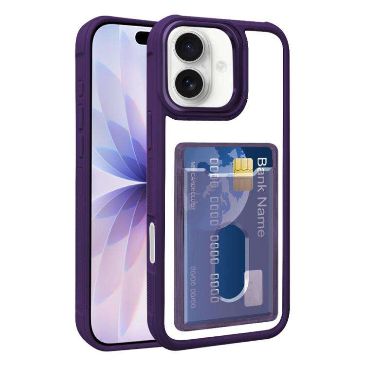 Electroplated Card Bag Acrylic Hybrid TPU Phone Case, For iPhone 18 Pro Max, For iPhone 17 Pro Ma...