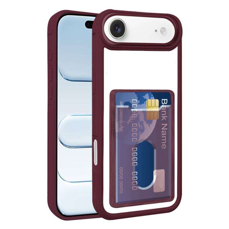 Electroplated Card Bag Acrylic Hybrid TPU Phone Case, For iPhone 18 Pro Max, For iPhone 17 Pro Ma...