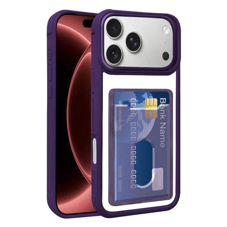 Electroplated Card Bag Acrylic Hybrid TPU Phone Case, For iPhone 18 Pro Max, For iPhone 17 Pro Ma...