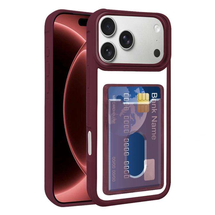 Electroplated Card Bag Acrylic Hybrid TPU Phone Case, For iPhone 18 Pro Max, For iPhone 17 Pro Ma...