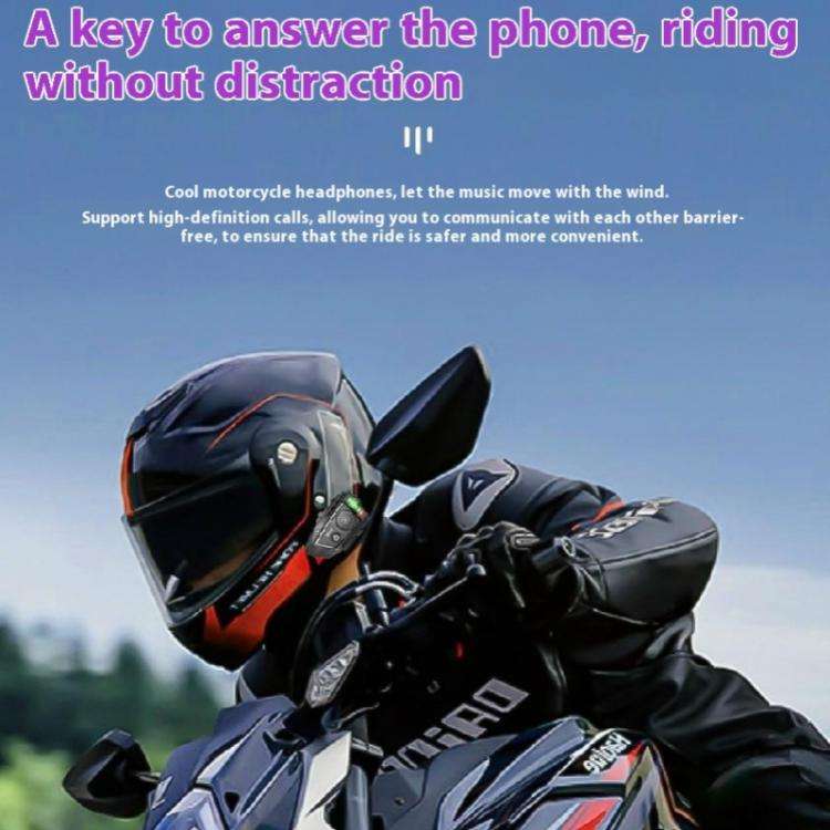 BT56 Rhythm Light Effects Motorcycle Helmet Headphone Bluetooth-Compatible Music Headset, BT56