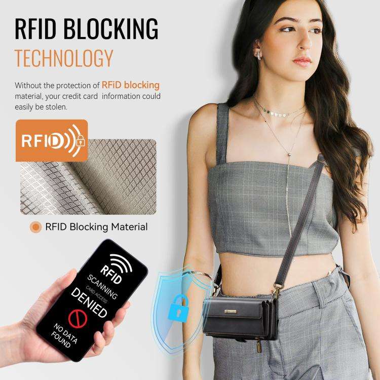 CaseMe C39 RFID Blocking Zipper Wallet Leather Phone Case with Crossbody Strap, For iPhone 11 Pro...