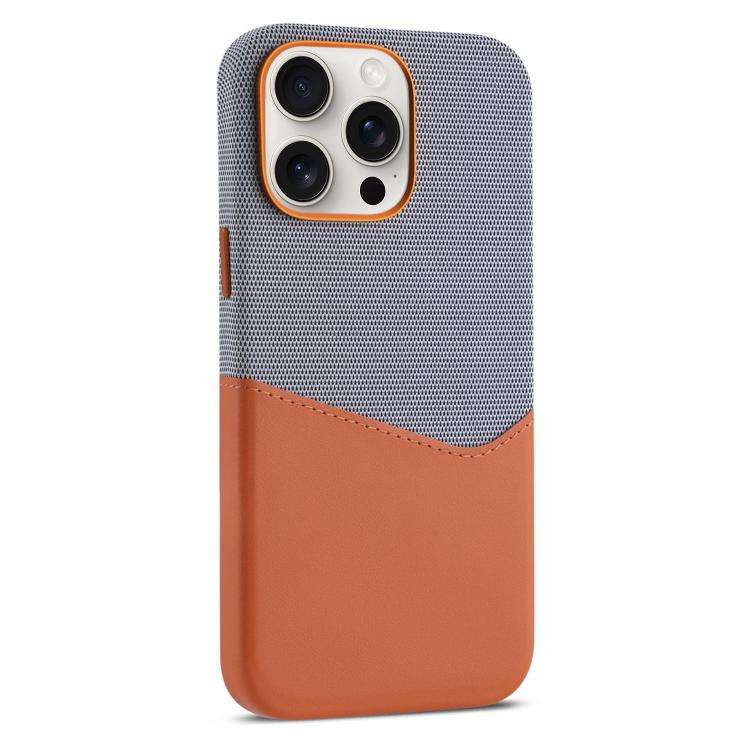 Kalebol Cloth Textue Stitching Card Slot Magnetic Phone Case, For iPhone 15 Pro Max, For iPhone 1...