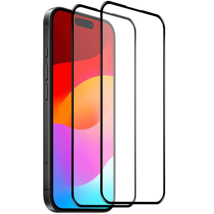 2pcs NORTHJO A++ 0.3mm Screen Full Glue Silk Printing Tempered Glass Film, For iPhone 17 Pro Max,...