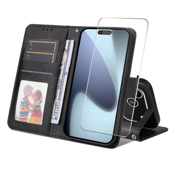 ENKAY Card Wallet Calf Texture Leather Phone Case with Thickened Glue No White Edge Film, For iPh...