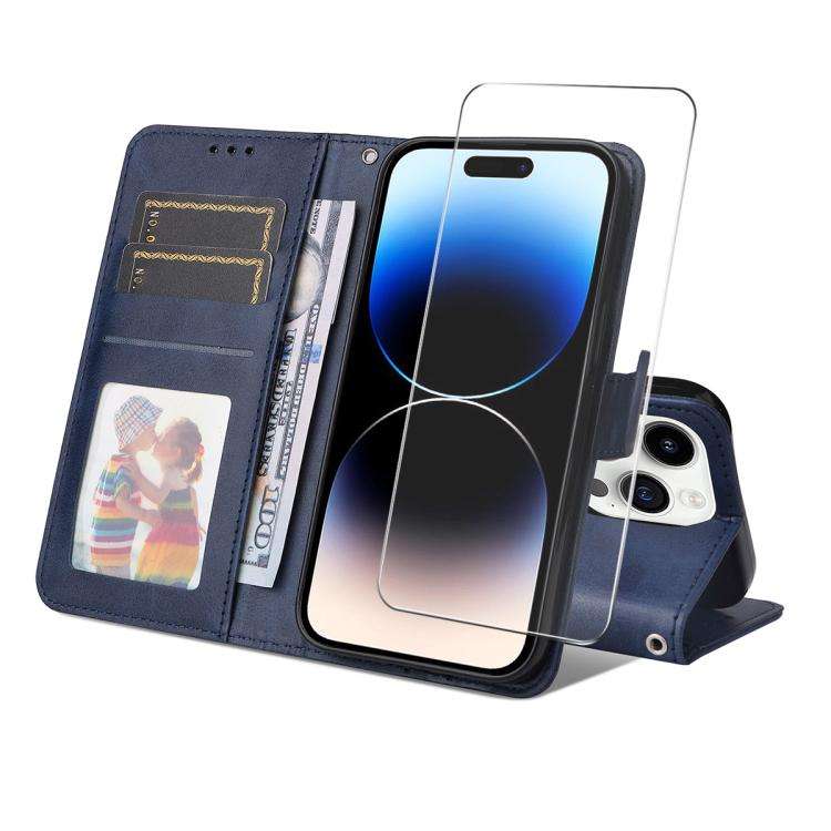 ENKAY Card Wallet Calf Texture Leather Phone Case with Thickened Glue No White Edge Film, For iPh...