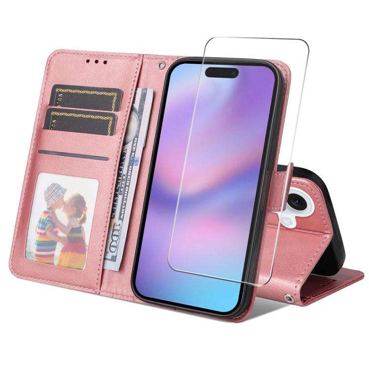 ENKAY Card Wallet Calf Texture Leather Phone Case with Thickened Glue No White Edge Film, For iPh...